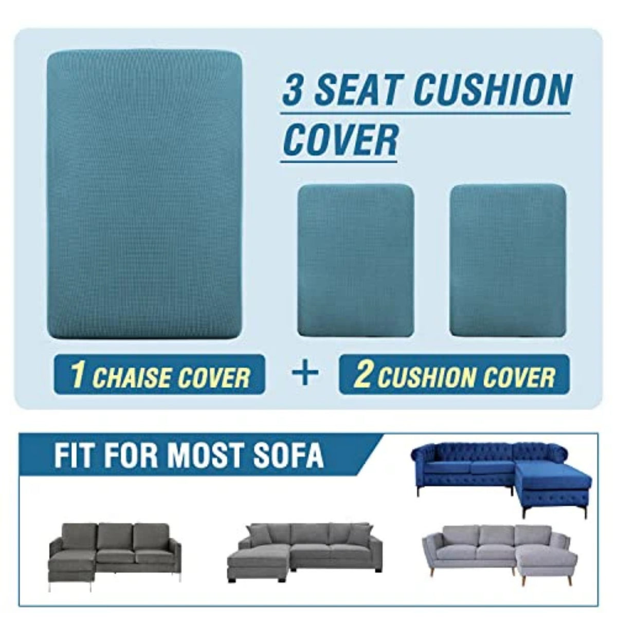 Sectional Couch Covers 3 Pieces Sofa Seat Cushion Covers L Shape Separate