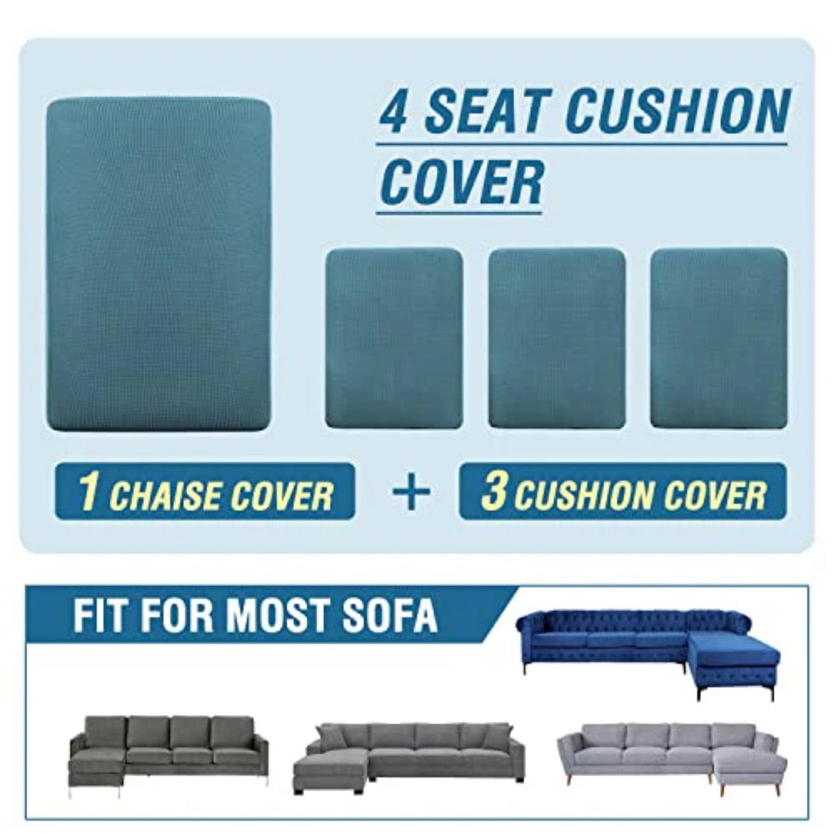 Sectional Couch Covers 3 Pieces Sofa Seat Cushion Covers L Shape Separate