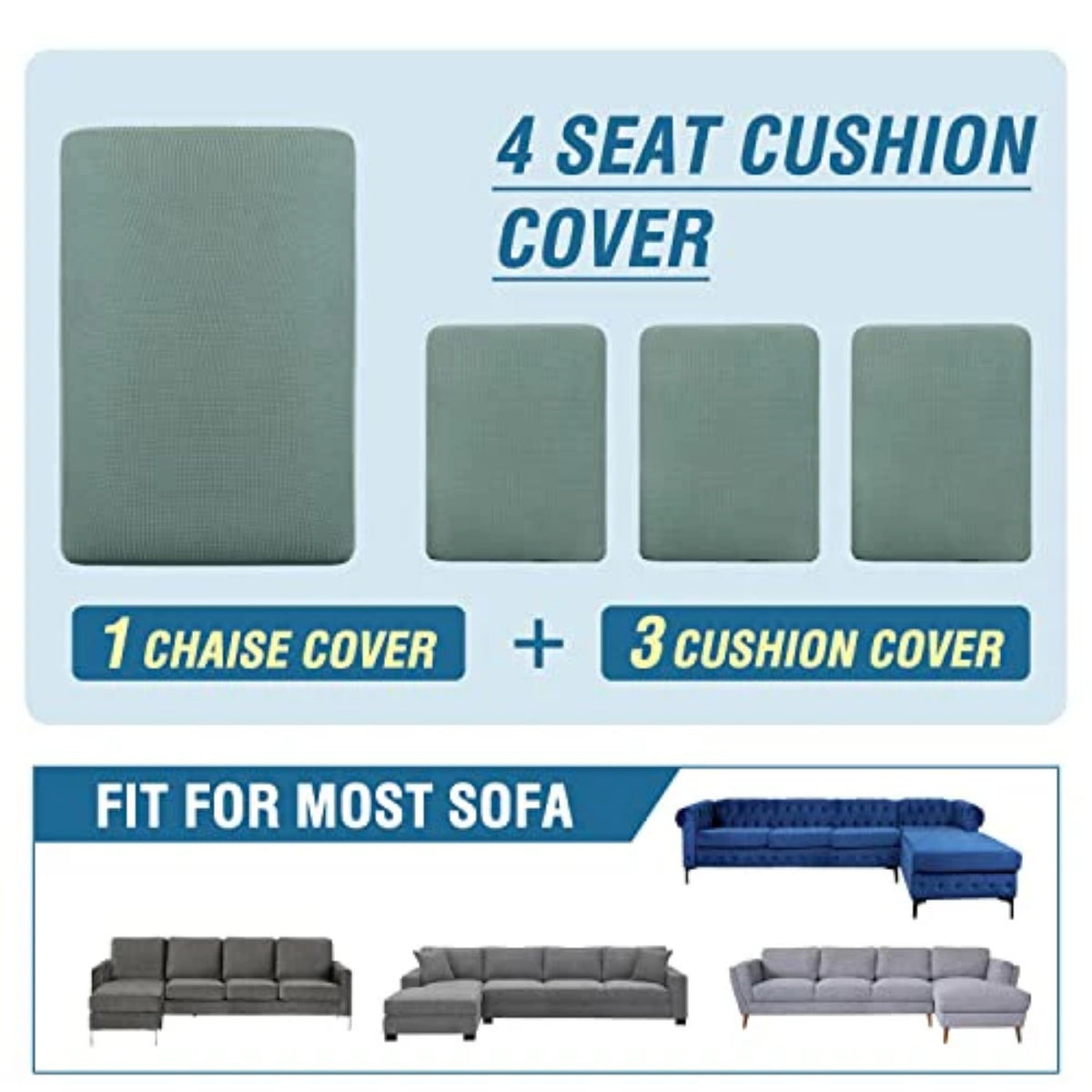 Sectional Couch Covers 3 Pieces Sofa Seat Cushion Covers L Shape Separate