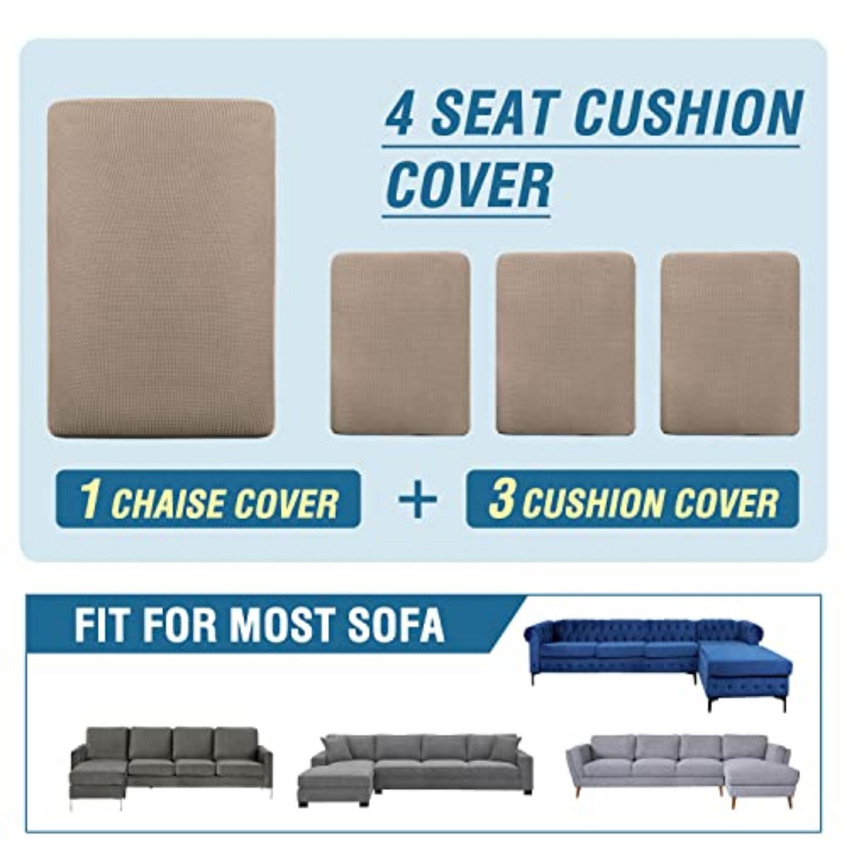 Sectional Couch Covers 3 Pieces Sofa Seat Cushion Covers L Shape Separate