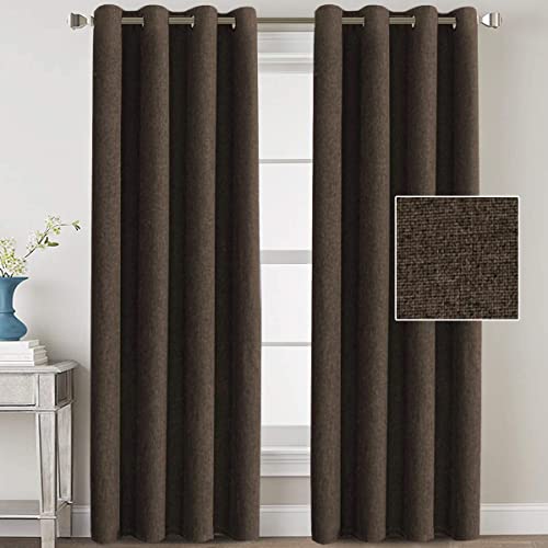 Linen Blackout Thermal Insulated Primitive Textured Grommet Curtain
