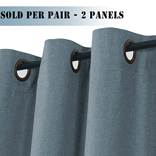 Linen Blackout Thermal Insulated Primitive Textured Grommet Curtain