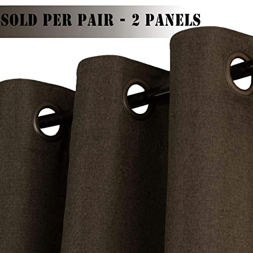 Linen Blackout Thermal Insulated Primitive Textured Grommet Curtain