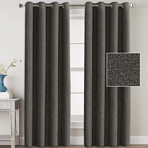 Linen Blackout Thermal Insulated Primitive Textured Grommet Curtain