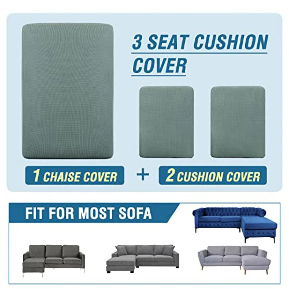 Sectional Couch Covers 3 Pieces Sofa Seat Cushion Covers L Shape Separate