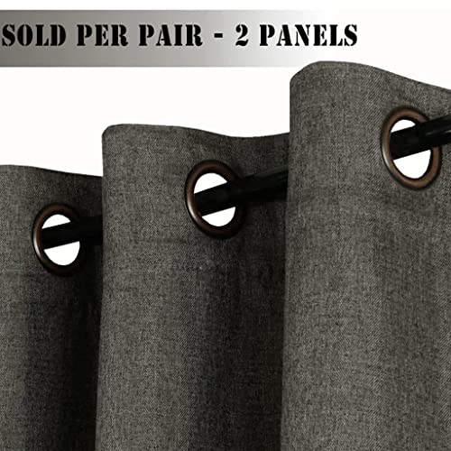 Linen Blackout Thermal Insulated Primitive Textured Grommet Curtain