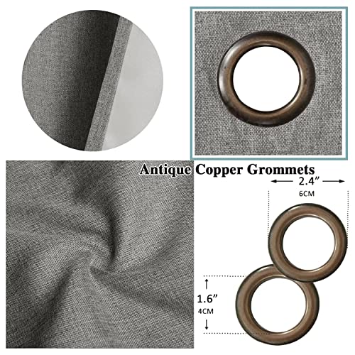 Linen Blackout Thermal Insulated Primitive Textured Grommet Curtain