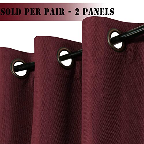 Linen Blackout Thermal Insulated Primitive Textured Grommet Curtain