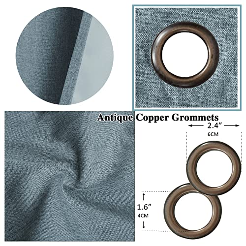 Linen Blackout Thermal Insulated Primitive Textured Grommet Curtain