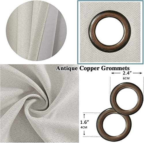 Linen Blackout Thermal Insulated Primitive Textured Grommet Curtain