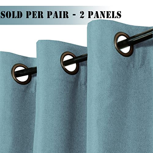 Linen Blackout Thermal Insulated Primitive Textured Grommet Curtain