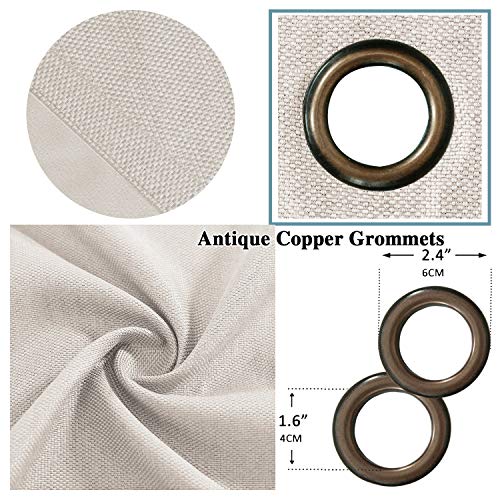 Linen Blackout Thermal Insulated Primitive Textured Grommet Curtain
