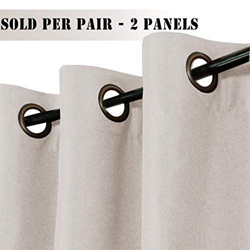 Linen Blackout Thermal Insulated Primitive Textured Grommet Curtain