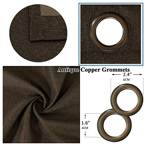 Linen Blackout Thermal Insulated Primitive Textured Grommet Curtain