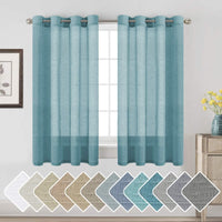 Natural Linen Semi Sheer Curtains Grommet Soft Privacy Drapes