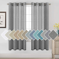 Natural Linen Semi Sheer Curtains Grommet Soft Privacy Drapes
