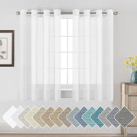 Natural Linen Semi Sheer Curtains Grommet Soft Privacy Drapes