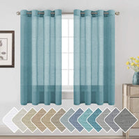 Natural Linen Semi Sheer Curtains Grommet Soft Privacy Drapes