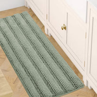 1pc Bath Rugs for Bathroom Non Slip Bath Mats Extra Thick Chenille Striped Rug