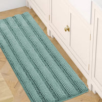 1pc Bath Rugs for Bathroom Non Slip Bath Mats Extra Thick Chenille Striped Rug