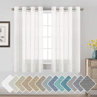 Natural Linen Semi Sheer Curtains Grommet Soft Privacy Drapes