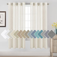 Natural Linen Semi Sheer Curtains Grommet Soft Privacy Drapes