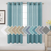 Natural Linen Semi Sheer Curtains Grommet Soft Privacy Drapes
