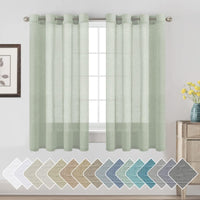 Natural Linen Semi Sheer Curtains Grommet Soft Privacy Drapes
