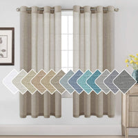 Natural Linen Semi Sheer Curtains Grommet Soft Privacy Drapes