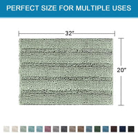 1pc Bath Rugs for Bathroom Non Slip Bath Mats Extra Thick Chenille Striped Rug