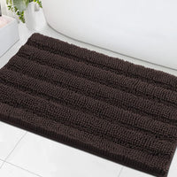 1pc Bath Rugs for Bathroom Non Slip Bath Mats Extra Thick Chenille Striped Rug