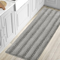 1pc Bath Rugs for Bathroom Non Slip Bath Mats Extra Thick Chenille Striped Rug