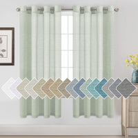 Natural Linen Semi Sheer Curtains Grommet Soft Privacy Drapes