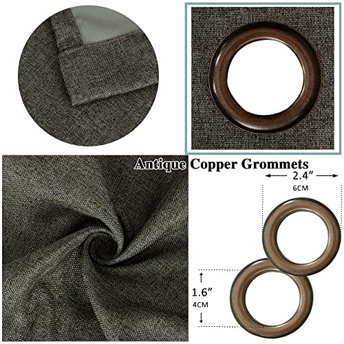 Linen Blackout Thermal Insulated Primitive Textured Grommet Curtain