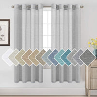 Natural Linen Semi Sheer Curtains Grommet Soft Privacy Drapes