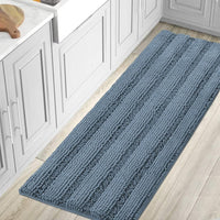 1pc Bath Rugs for Bathroom Non Slip Bath Mats Extra Thick Chenille Striped Rug