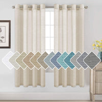 Natural Linen Semi Sheer Curtains Grommet Soft Privacy Drapes