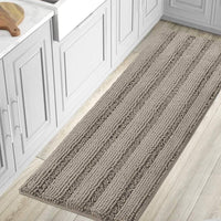 1pc Bath Rugs for Bathroom Non Slip Bath Mats Extra Thick Chenille Striped Rug
