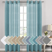 Natural Linen Semi Sheer Curtains Grommet Soft Privacy Drapes