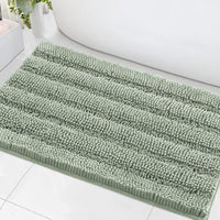 1pc Bath Rugs for Bathroom Non Slip Bath Mats Extra Thick Chenille Striped Rug