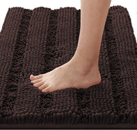 1pc Bath Rugs for Bathroom Non Slip Bath Mats Extra Thick Chenille Striped Rug