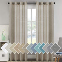 Natural Linen Semi Sheer Curtains Grommet Soft Privacy Drapes