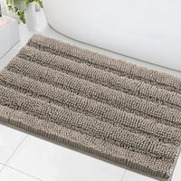 1pc Bath Rugs for Bathroom Non Slip Bath Mats Extra Thick Chenille Striped Rug