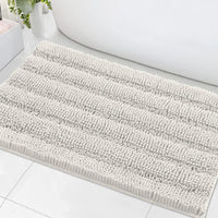 1pc Bath Rugs for Bathroom Non Slip Bath Mats Extra Thick Chenille Striped Rug