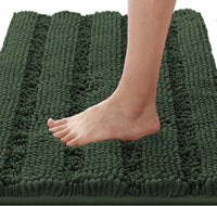 1pc Bath Rugs for Bathroom Non Slip Bath Mats Extra Thick Chenille Striped Rug