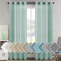 Natural Linen Semi Sheer Curtains Grommet Soft Privacy Drapes