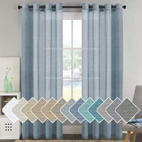 Natural Linen Semi Sheer Curtains Grommet Soft Privacy Drapes