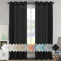 Natural Linen Semi Sheer Curtains Grommet Soft Privacy Drapes