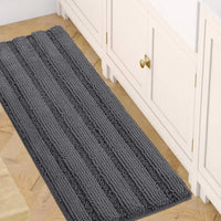 1pc Bath Rugs for Bathroom Non Slip Bath Mats Extra Thick Chenille Striped Rug