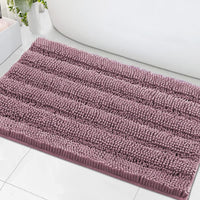 1pc Bath Rugs for Bathroom Non Slip Bath Mats Extra Thick Chenille Striped Rug